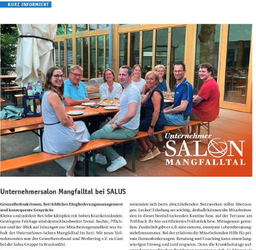 Unternehmer Salon Mangfalltal - Weiterbildung für KMU